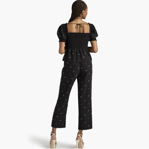 Hill House Home Jewel Jammie Pant Black Embellished Size XS EUC - Picture 7 of 7